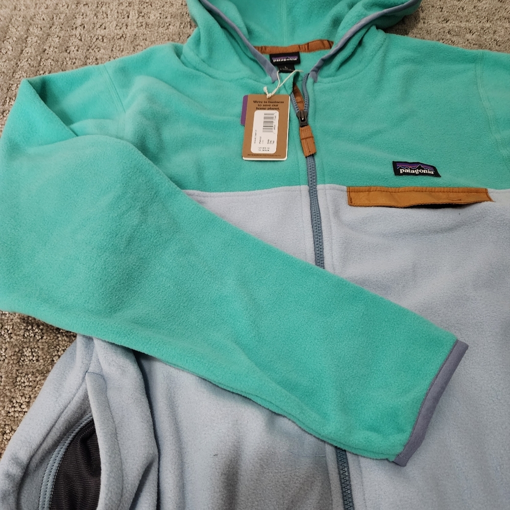 Patagonia Kids Micro D Snap-T Fleece Jacket (steam blue) - Picture 3 of 3